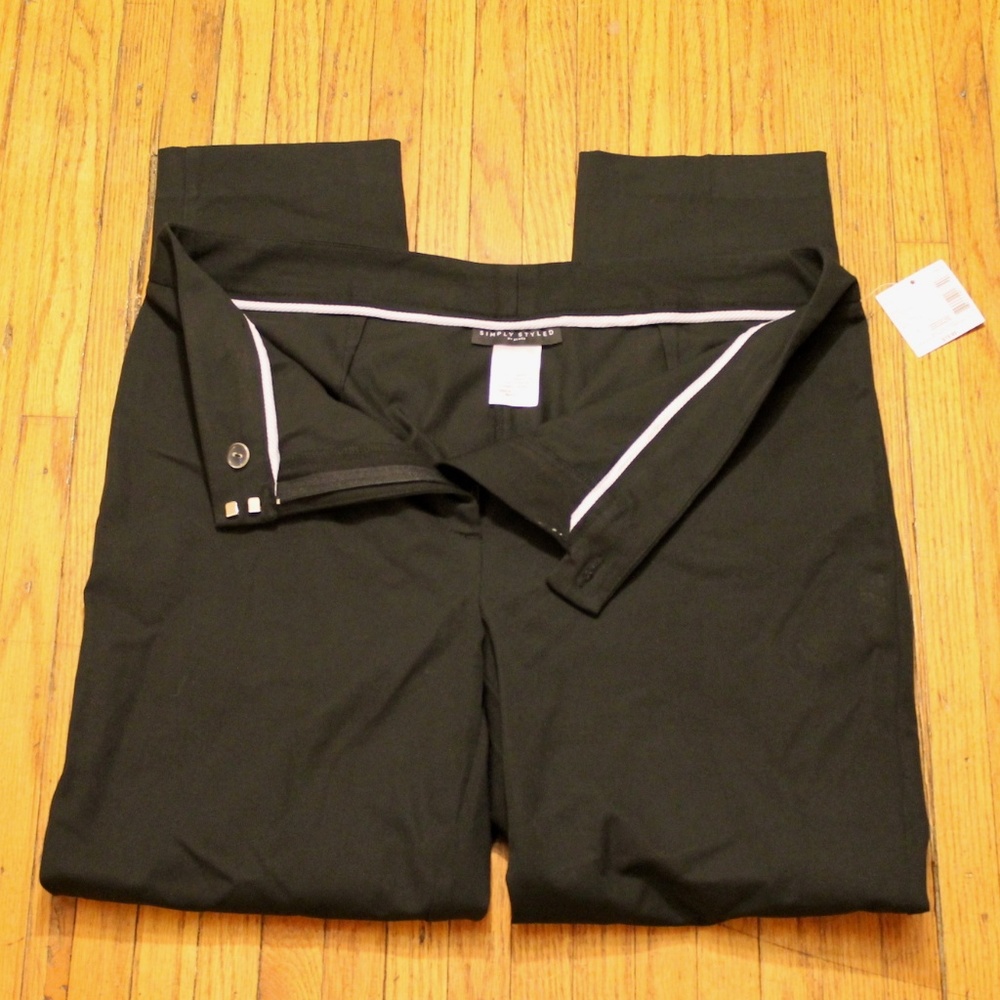 simply styled straight fit black dress pants